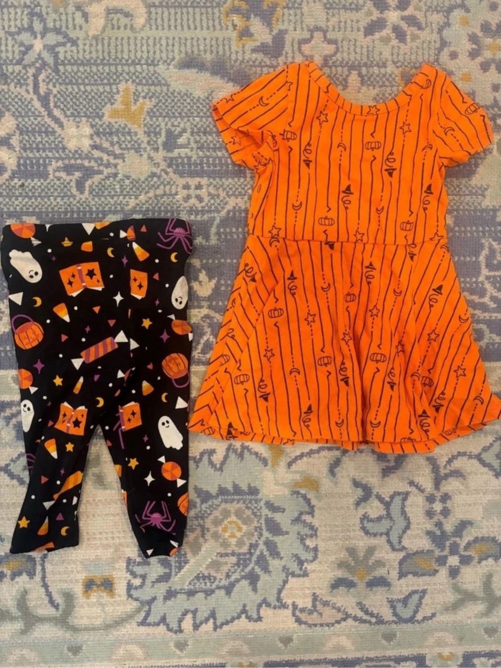 Cat and jack Halloween Dress & Leggings Baby 12M Like New